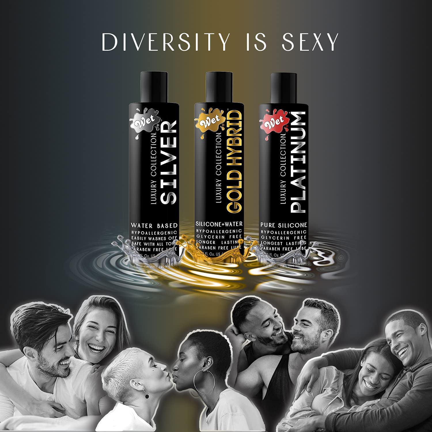 Buy the Wet Lube Luxury Collection Platinum Silicone-based