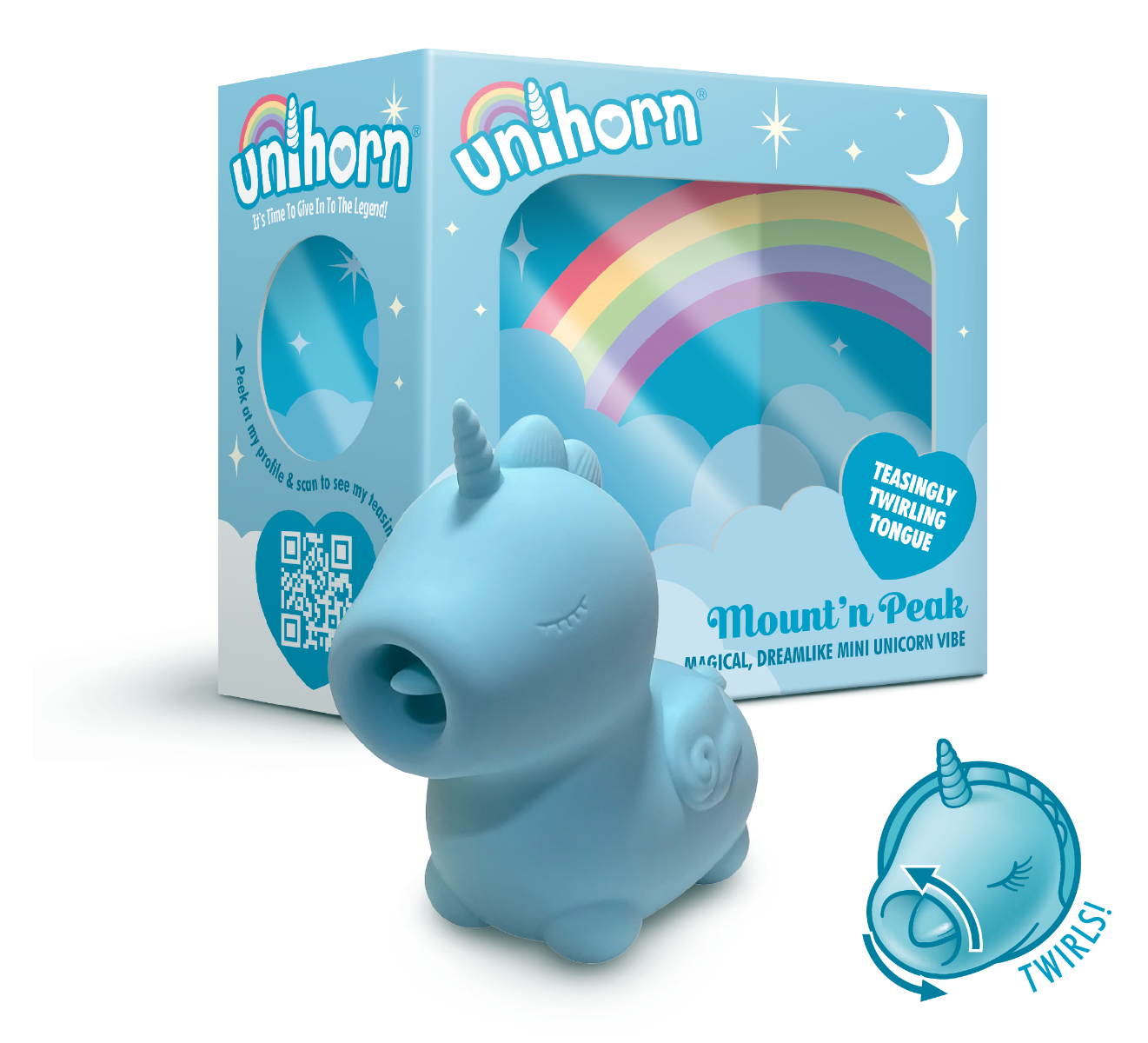 Unihorn Unicorn Vibe Twirling Tongue Mount n Peak Blue